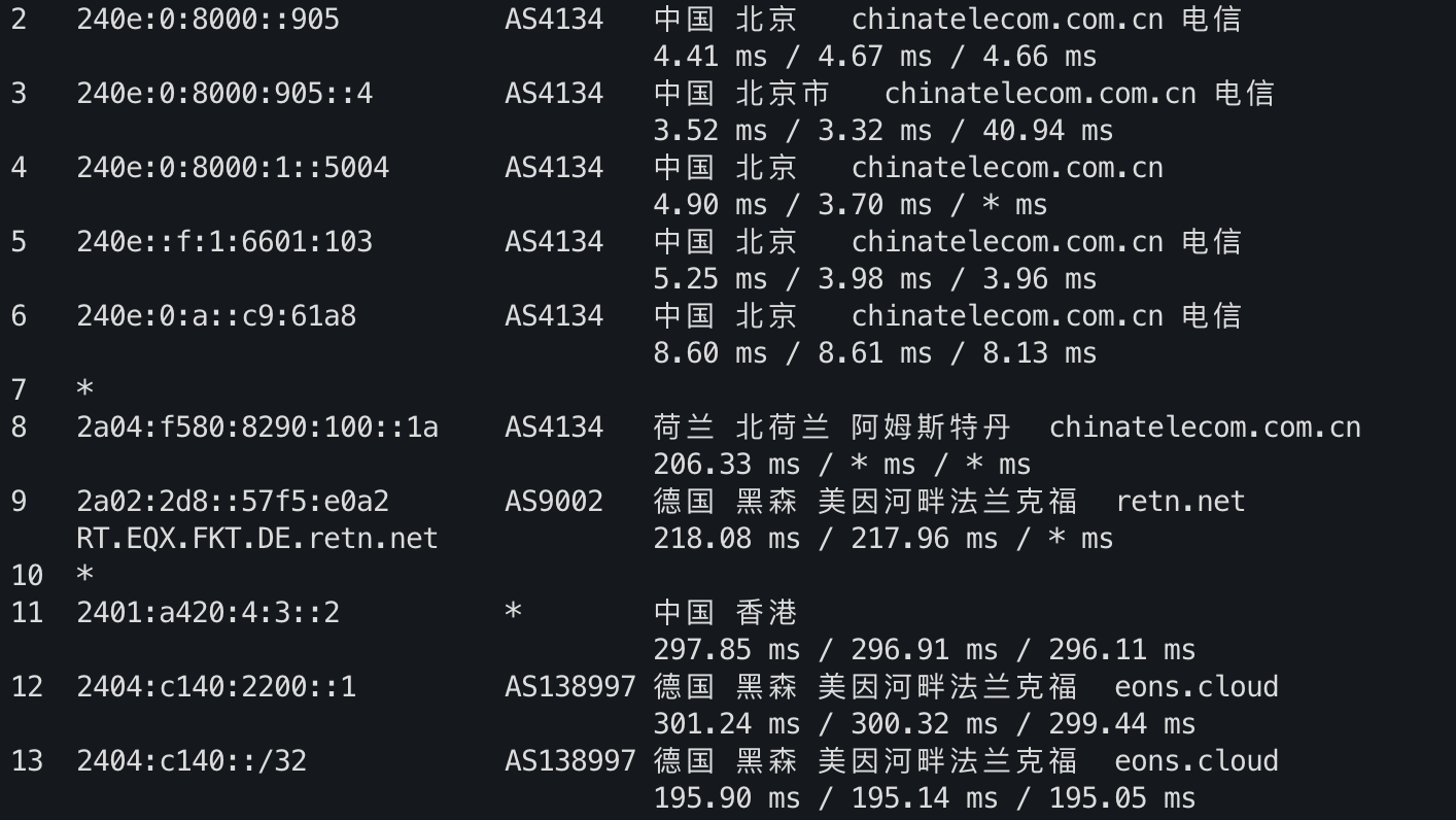 IPv6 去程路由 2